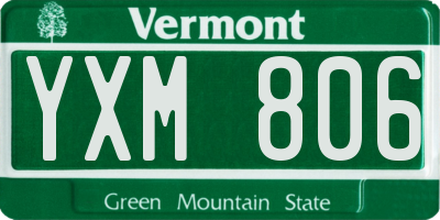 VT license plate YXM806