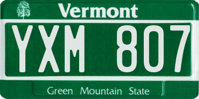 VT license plate YXM807