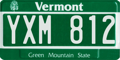 VT license plate YXM812