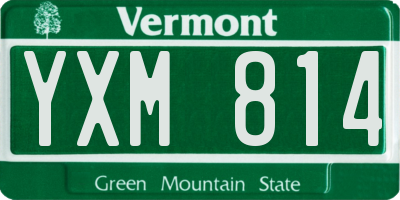 VT license plate YXM814