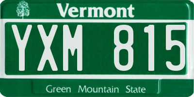 VT license plate YXM815
