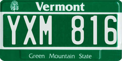 VT license plate YXM816