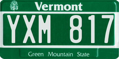 VT license plate YXM817