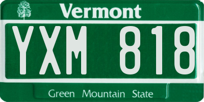 VT license plate YXM818