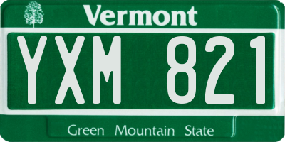 VT license plate YXM821