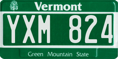 VT license plate YXM824