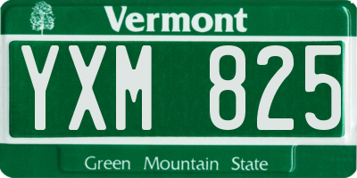 VT license plate YXM825