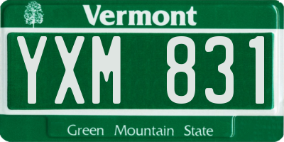 VT license plate YXM831