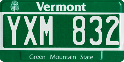 VT license plate YXM832
