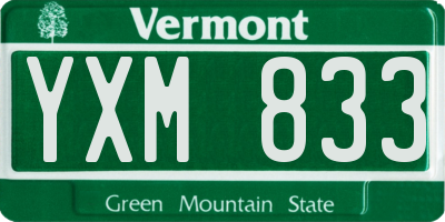 VT license plate YXM833