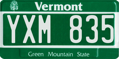 VT license plate YXM835