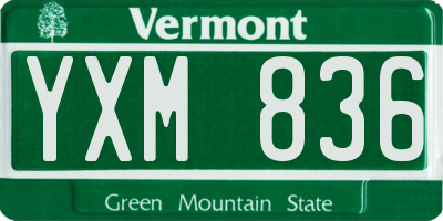 VT license plate YXM836