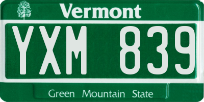 VT license plate YXM839