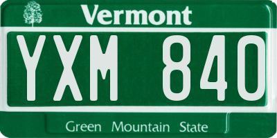 VT license plate YXM840