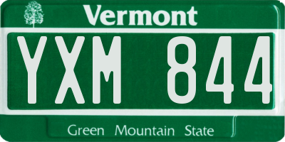 VT license plate YXM844