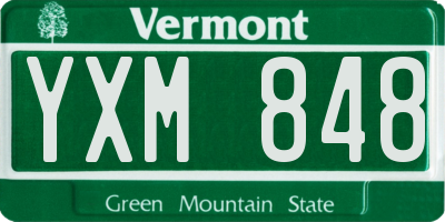 VT license plate YXM848