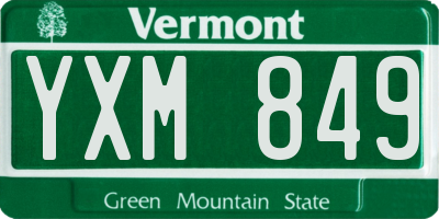 VT license plate YXM849