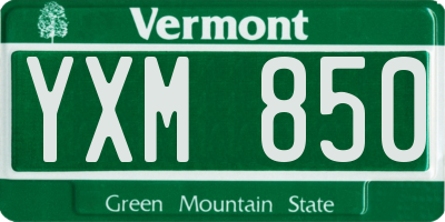 VT license plate YXM850