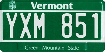 VT license plate YXM851