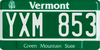 VT license plate YXM853