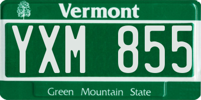 VT license plate YXM855