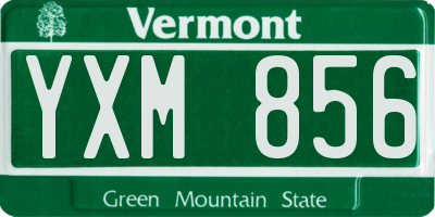 VT license plate YXM856