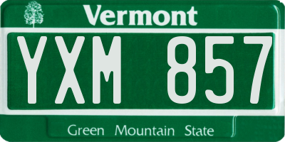 VT license plate YXM857