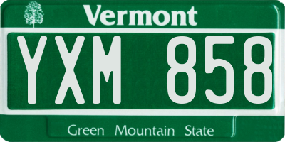 VT license plate YXM858