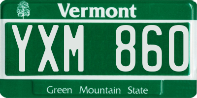 VT license plate YXM860