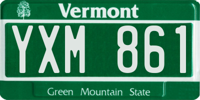 VT license plate YXM861