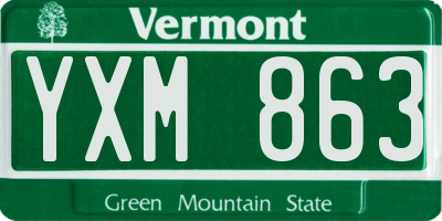 VT license plate YXM863