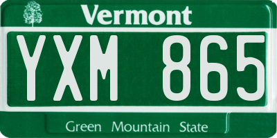 VT license plate YXM865
