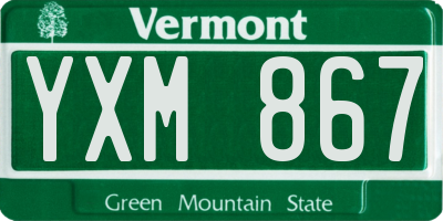VT license plate YXM867