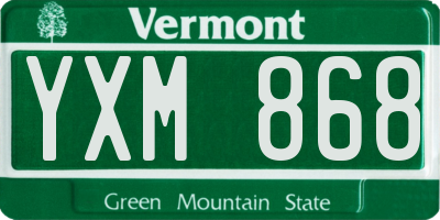 VT license plate YXM868
