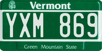 VT license plate YXM869