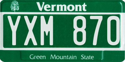 VT license plate YXM870