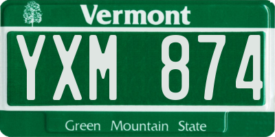 VT license plate YXM874