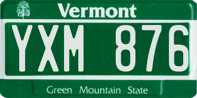 VT license plate YXM876