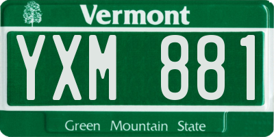 VT license plate YXM881