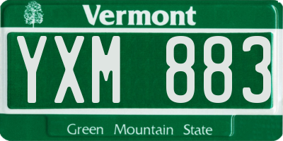 VT license plate YXM883