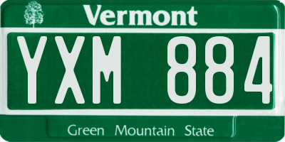 VT license plate YXM884
