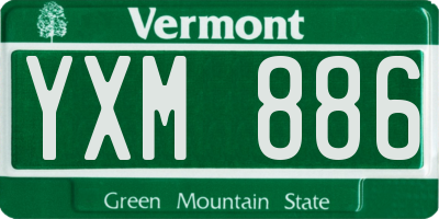 VT license plate YXM886