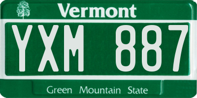 VT license plate YXM887