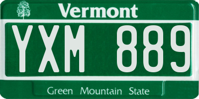 VT license plate YXM889
