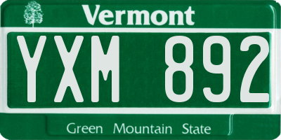 VT license plate YXM892