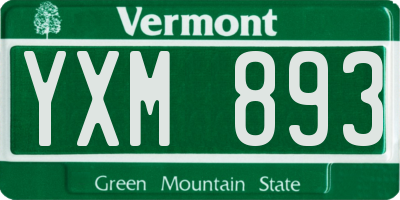 VT license plate YXM893