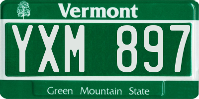 VT license plate YXM897