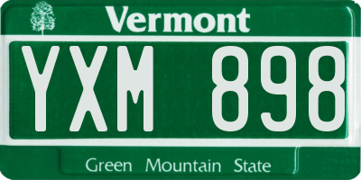 VT license plate YXM898