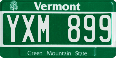 VT license plate YXM899