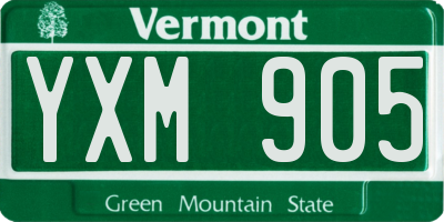 VT license plate YXM905